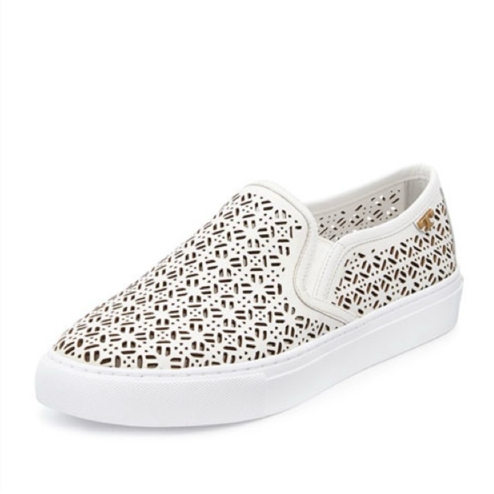 Tory Burch Lennon Perforated Slip-Ons
